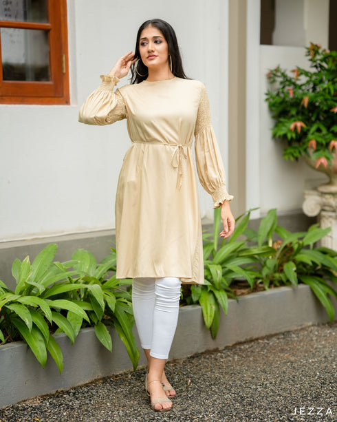 Above Knee Top With Smocked Sleeves 52833