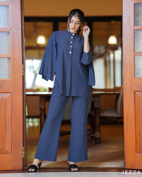 Top with Decorative Sleeve & Matching Pant Set 56562/57622