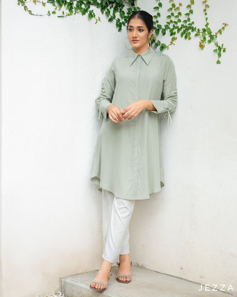 Polyester Knee Top with Decorative Sleeves 57381