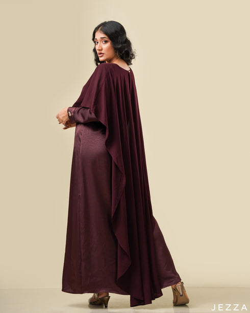 A-Line Dress With Cape 56002