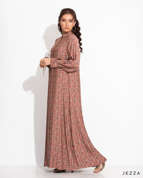 Printed Polyester A Line Dress 57151