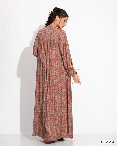 Printed Polyester A Line Dress 57151