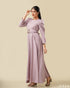 A-Line Dress With Decorative Sleeve & Tie Up Belt 58472