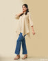 Button Down Polyester Top 57711