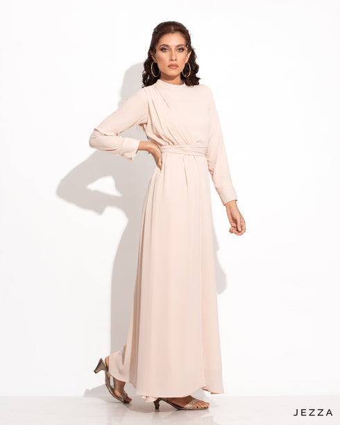 A Line Ankle Length Dress With Decorative Layer 58982