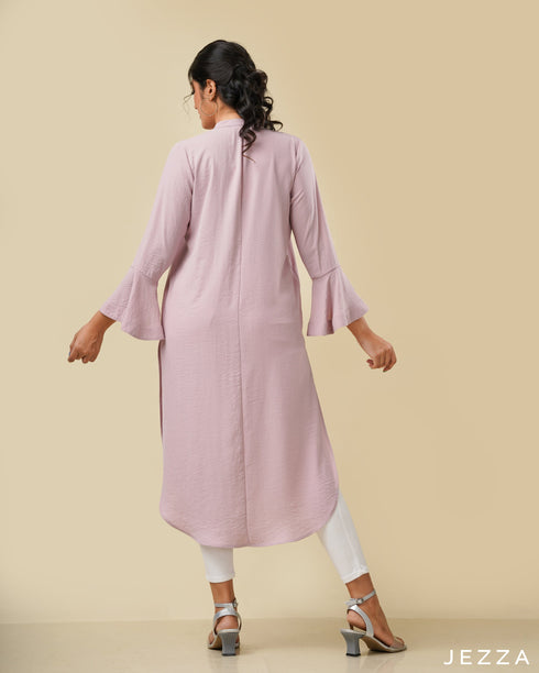 Midi Length Polyester top with Frilled Sleeves 58351