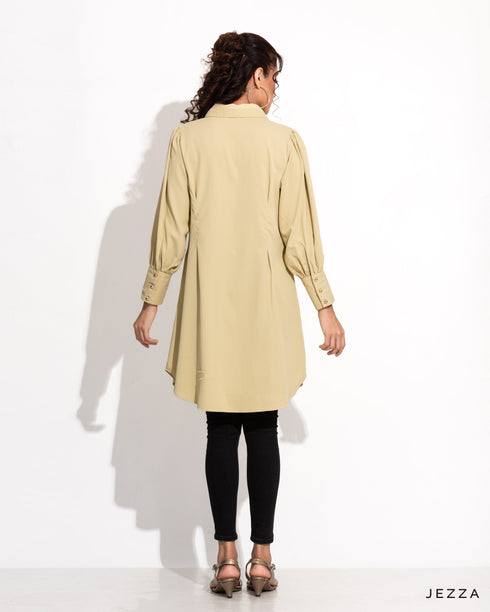 Polyester Above Knee Button Down Top 54521