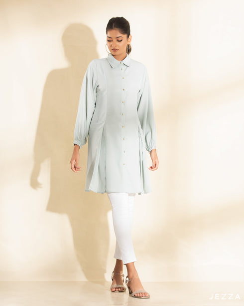 Polyester Above Knee Top With Side Pleats 57013