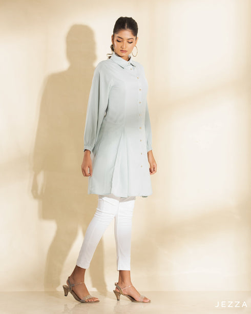 Polyester Above Knee Top With Side Pleats 57013