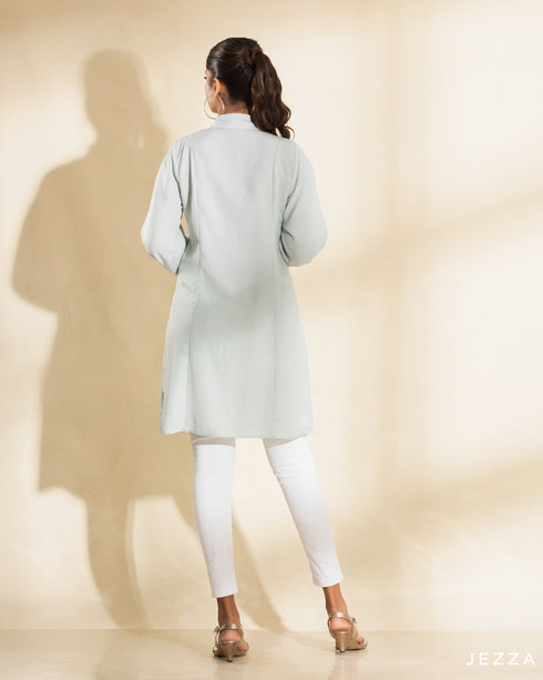 Polyester Above Knee Top With Side Pleats 57013