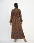 Printed Polyester Button Down A Line Dress 57422
