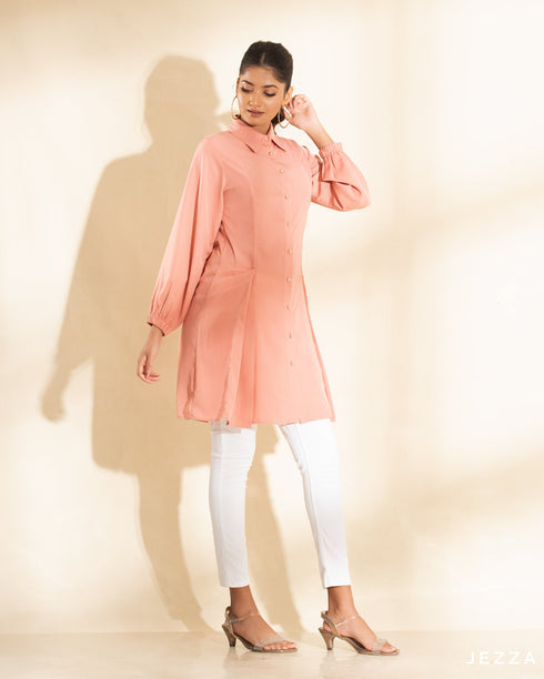 Polyester Above Knee Top With Side Pleats 57011