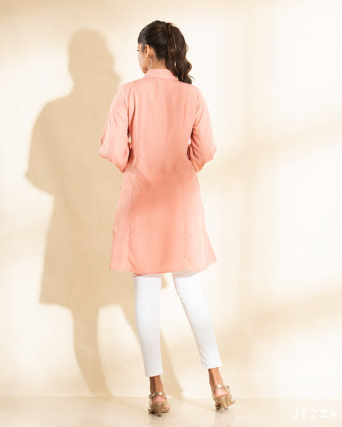 Polyester Above Knee Top With Side Pleats 57011