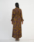 Printed Polyester Button Down A Line Dress 57421