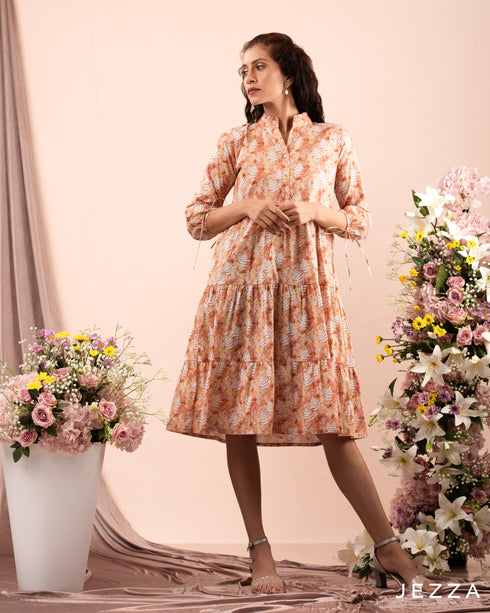 Printed Tiered Cotton Top 59171