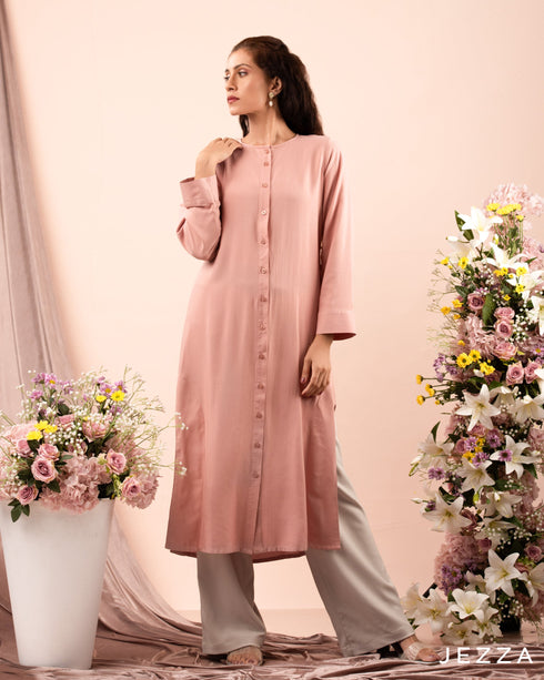 Cotton Midi Top with Decorative Side Slits 59381