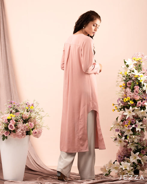 Cotton Midi Top with Decorative Side Slits 59381