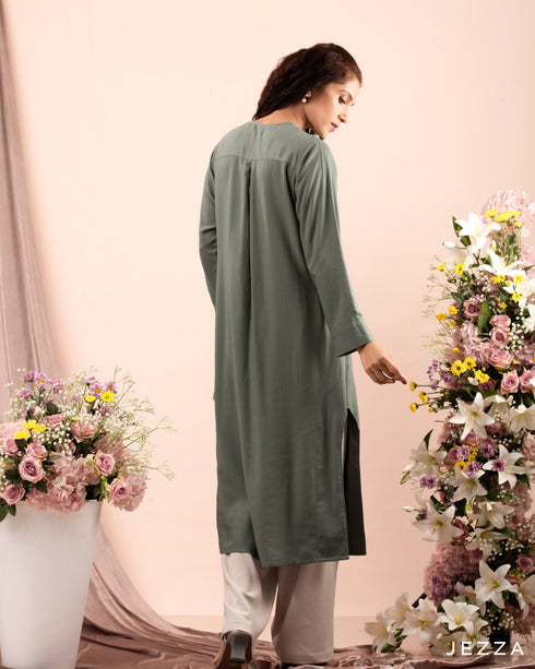 Cotton Midi Top with Decorative Side Slits 59383