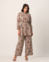 Above Knee Printed Top With A Matching Wide Leg Pant 55031/57331