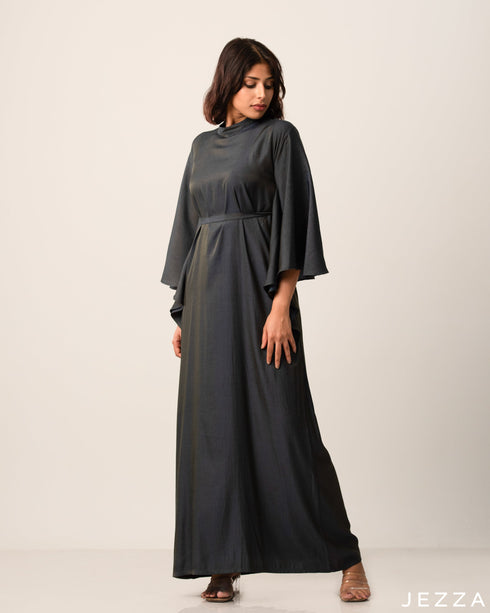 Kaftan Type Ankle Length Long Sleeve Polyester Dress 58001