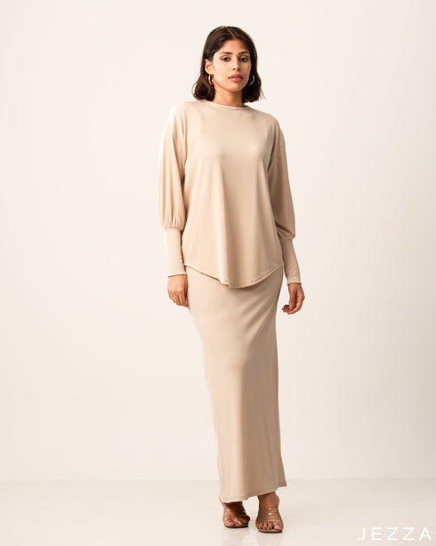 Cotton Spandex Rib Top & A Matching Skirt 56661/56651