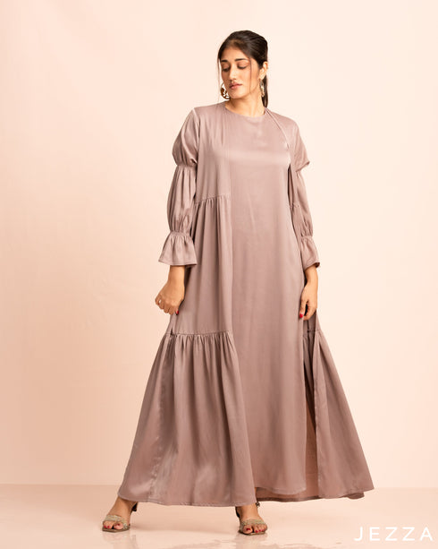 Elasticated Long Sleeve Tiered Cardigan With Inner Dress 58032/58042