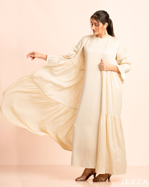 Elasticated Long Sleeve Tiered Cardigan With Inner Dress 58031/58041