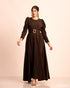Poly Cotton Dress With A Decorative Belt 58021