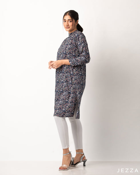 Knee Length Button Down Top 57312