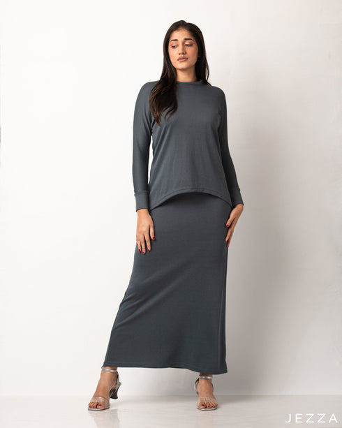 Cotton Knit Top & Skirt Set 56672/56682