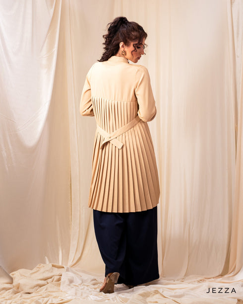 Elegant Tie-Back Pleated Top 54581