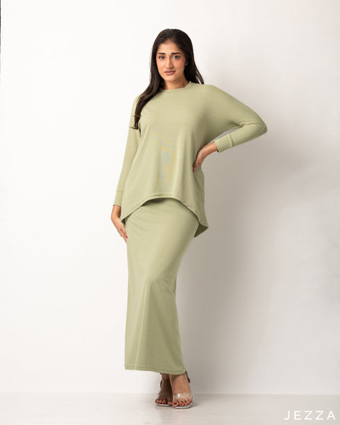 Cotton Knit Top & Skirt Set 56674/56684