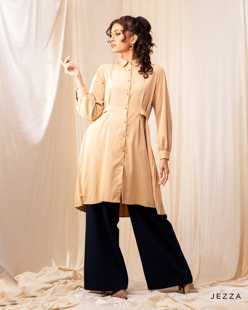 Elegant Tie-Back Pleated Top 54581