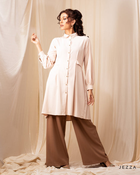 Elegant Tie-Back Pleated Top 54582