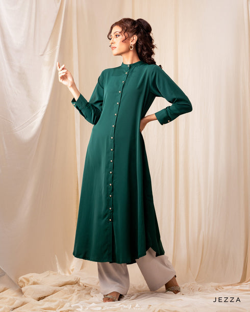 Chic Button-Down Polyester Top 60054