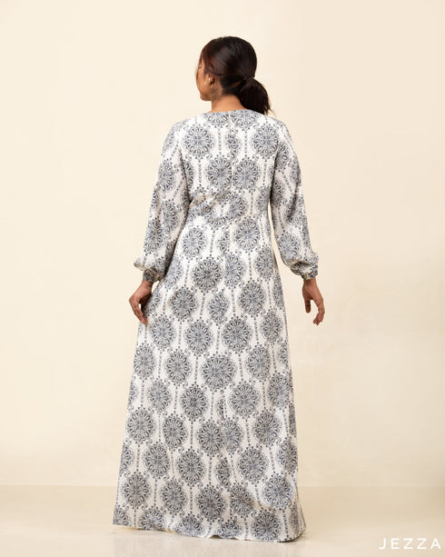 Long Sleeved Printed Polyester Dress 57252