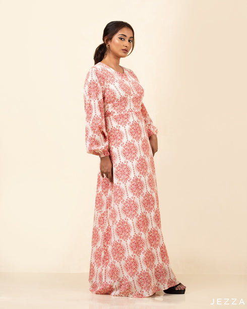 Long Sleeved Printed Polyester Dress 57251