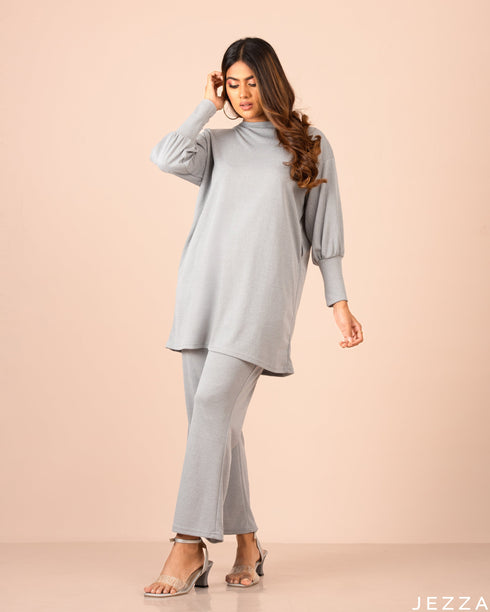 Relaxed Cotton Knit Top & Pant Set 56843/57573