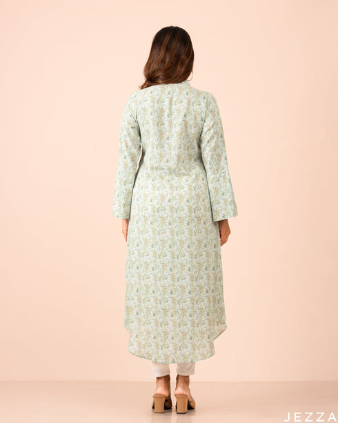 Midi Length Top With Printed Polyester 57981