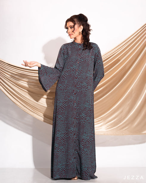 Printed Polyester A-Line Dress 60903