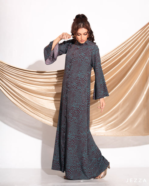 Printed Polyester A-Line Dress 60903