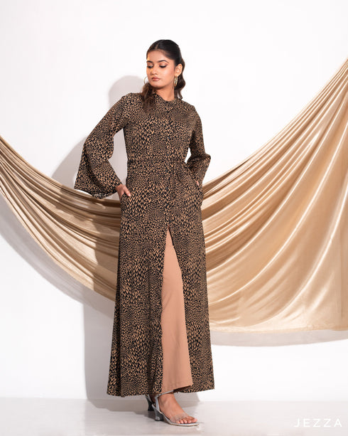 Printed Polyester A-Line Dress 60902