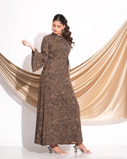 Printed Polyester A-Line Dress 60902