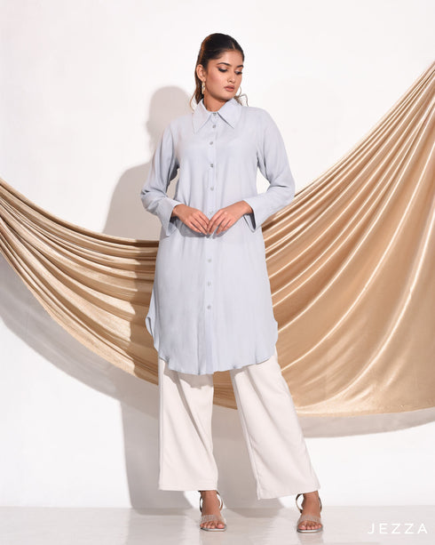 Classic Button-Down Polyester-Cotton Shirt 59632