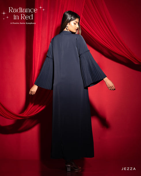 A-Line Dress with Pleated Sleeves 56582