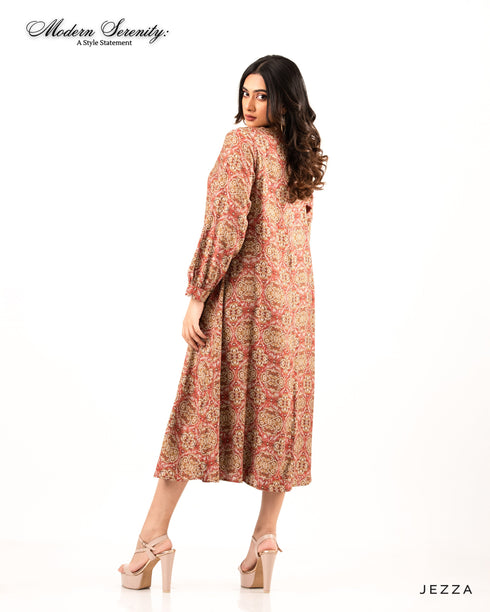 Printed Polyester Midi Top 61711