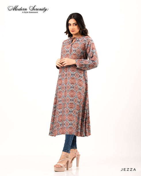 Printed Polyester Midi Top 61712