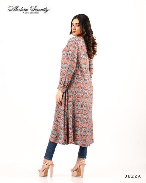 Printed Polyester Midi Top 61712