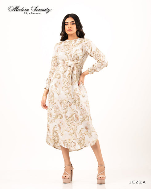 Printed Polyester Top with Front Knot 48512