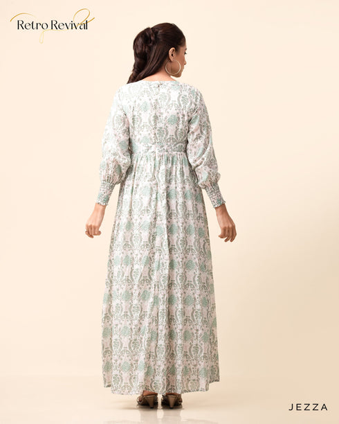 Printed Poly Cotton Maxi Dress 58391